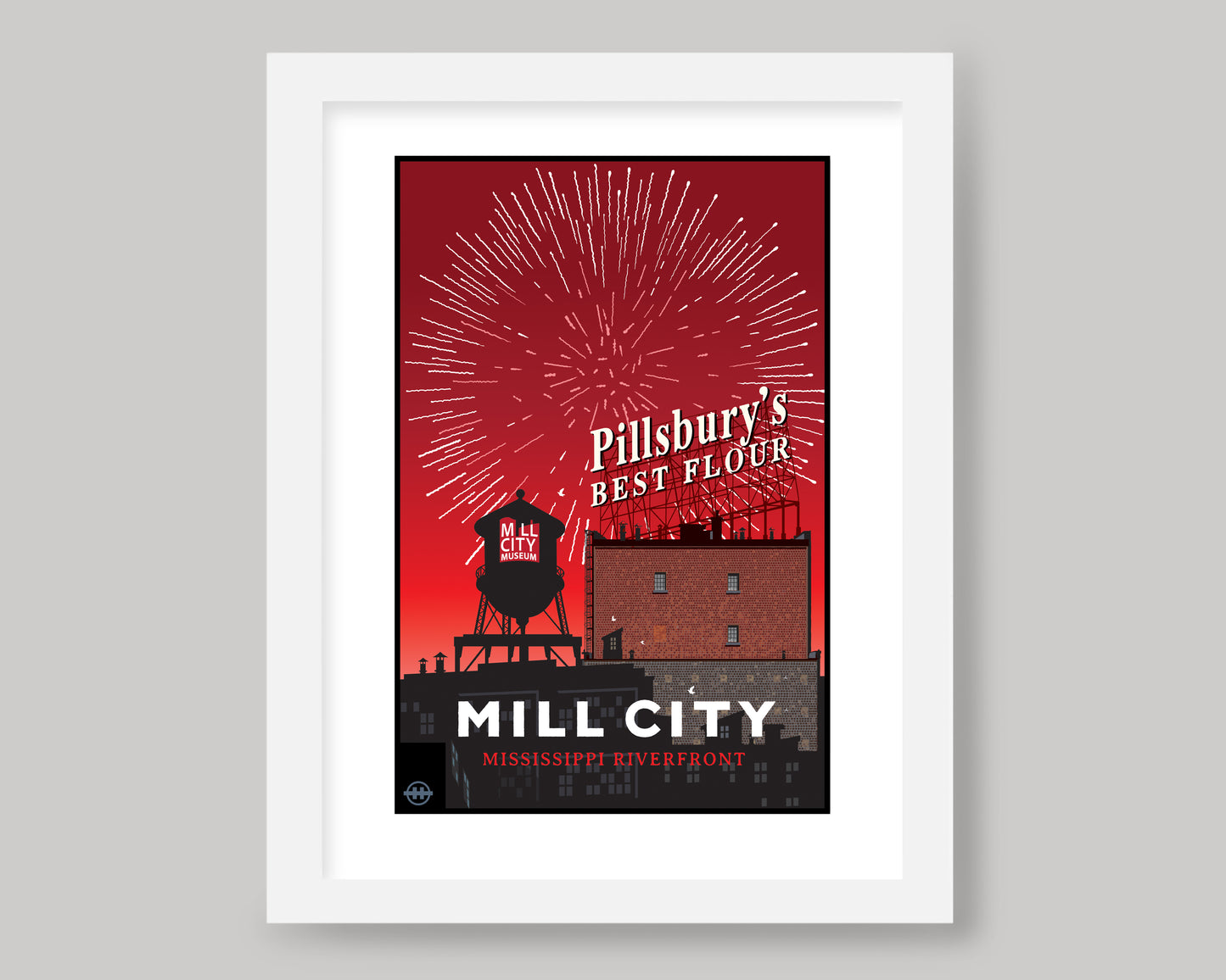 MILL CITY FIREWORKS || MINNESOTA LANDMARK ART PRINT