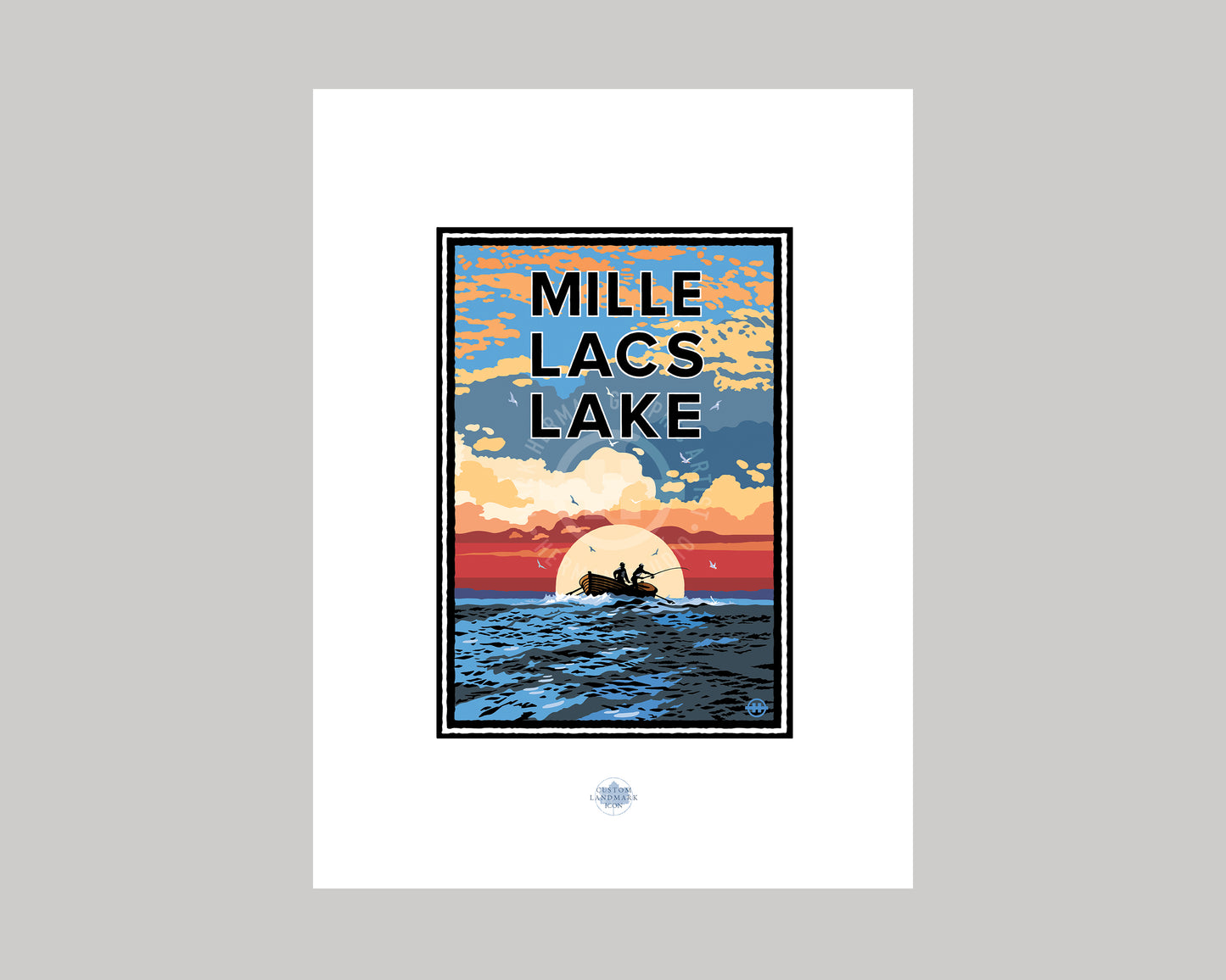 MILLE LACS FISHING || MINNESOTA LANDMARK ART PRINT