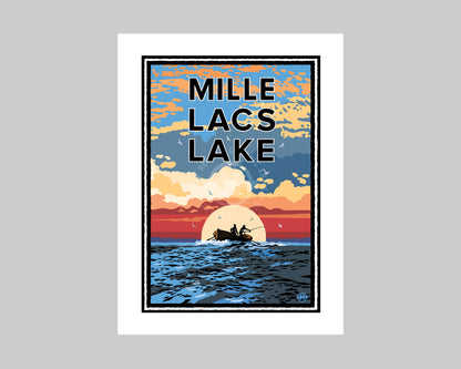 MILLE LACS FISHING || MINNESOTA LANDMARK ART PRINT