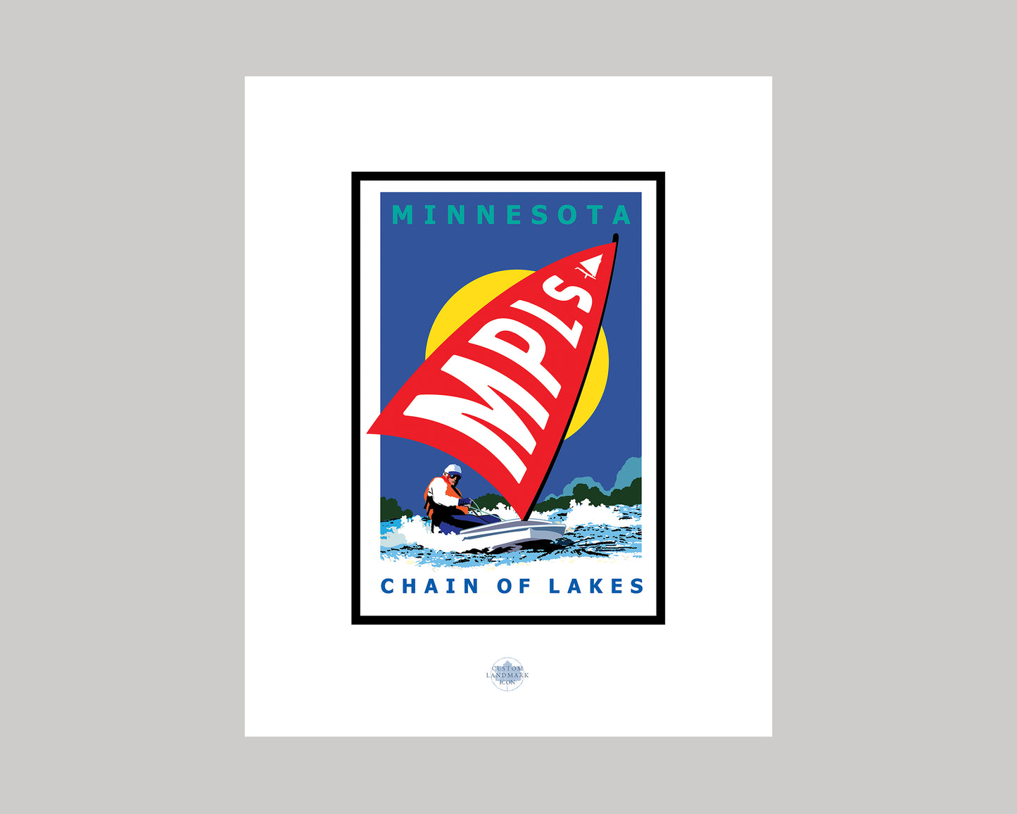 MINNEAPOLIS CHAIN OF LAKES SAILING || MINNESOTA LANDMARK ART PRINT