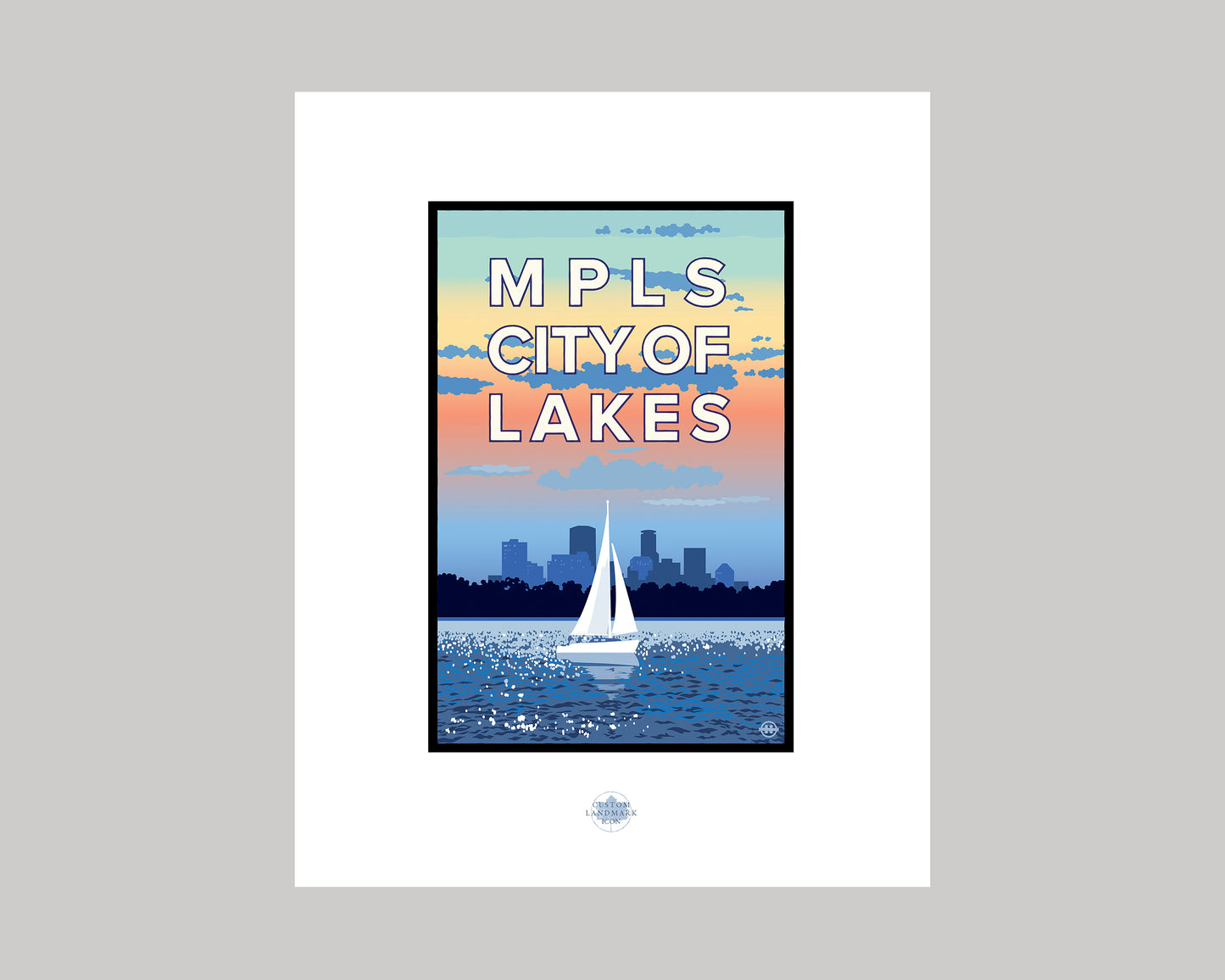 MINNEAPOLIS CITY OF LAKES SAIL || MINNESOTA LANDMARK ART PRINT