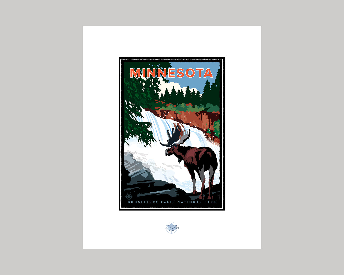 THE MAJESTIC MINNESOTA MOOSE || MINNESOTA LANDMARK ART PRINT