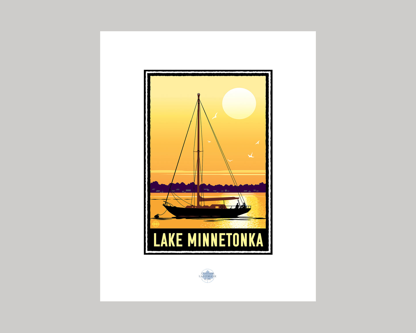 LAKE MINNETONKA SUNSET SAILING || MINNESOTA LANDMARK ART PRINT