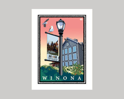 MINNESOTA MARINE ART MUSEUM PINK SKIES || MINNESOTA LANDMARK ART PRINT