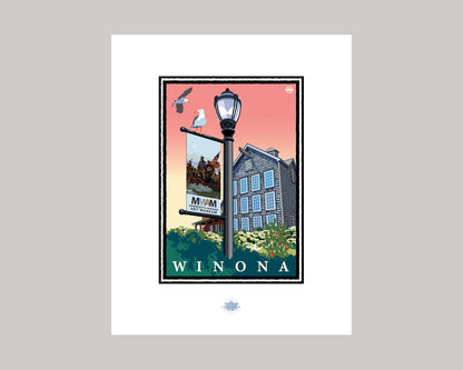 MINNESOTA MARINE ART MUSEUM PINK SKIES || MINNESOTA LANDMARK ART PRINT