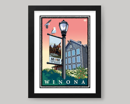 MINNESOTA MARINE ART MUSEUM PINK SKIES || MINNESOTA LANDMARK ART PRINT