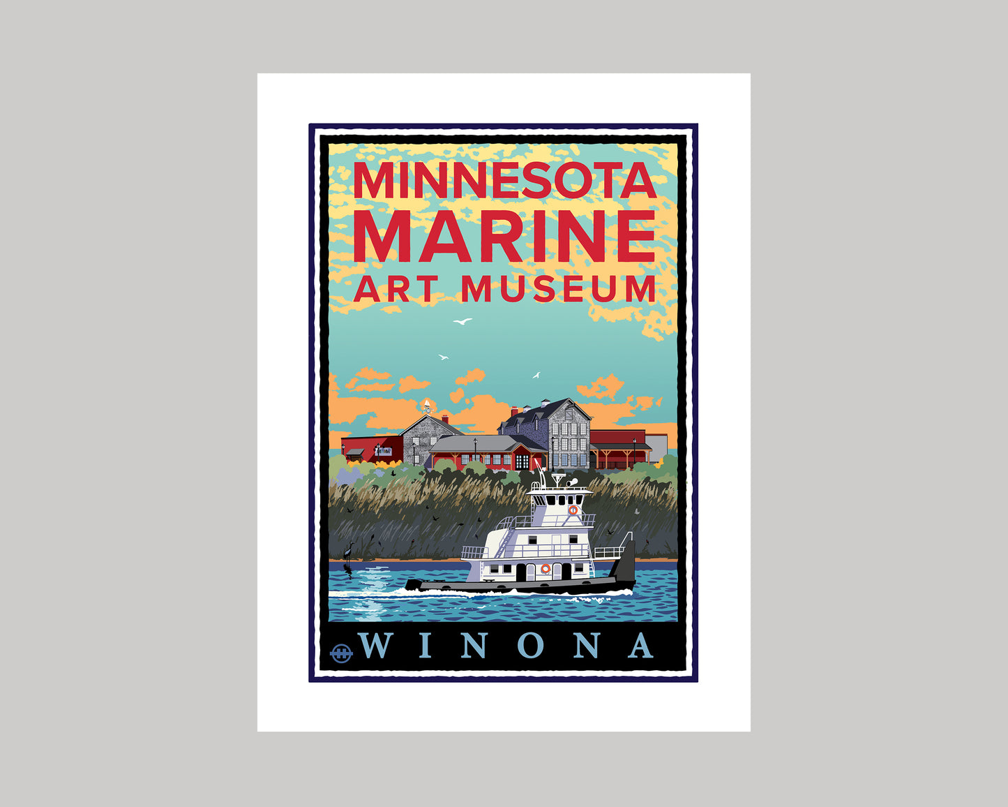 MINNESOTA MARINE ART MUSEUM TUGBOAT || MINNESOTA LANDMARK ART PRINT