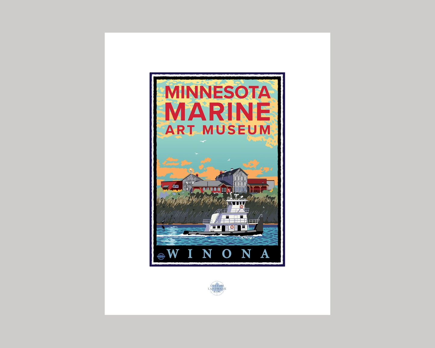 MINNESOTA MARINE ART MUSEUM TUGBOAT || MINNESOTA LANDMARK ART PRINT