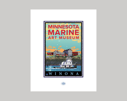 MINNESOTA MARINE ART MUSEUM TUGBOAT || MINNESOTA LANDMARK ART PRINT