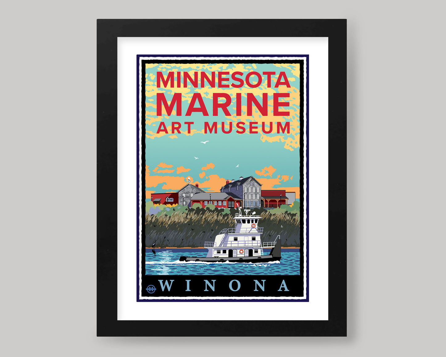 MINNESOTA MARINE ART MUSEUM TUGBOAT || MINNESOTA LANDMARK ART PRINT