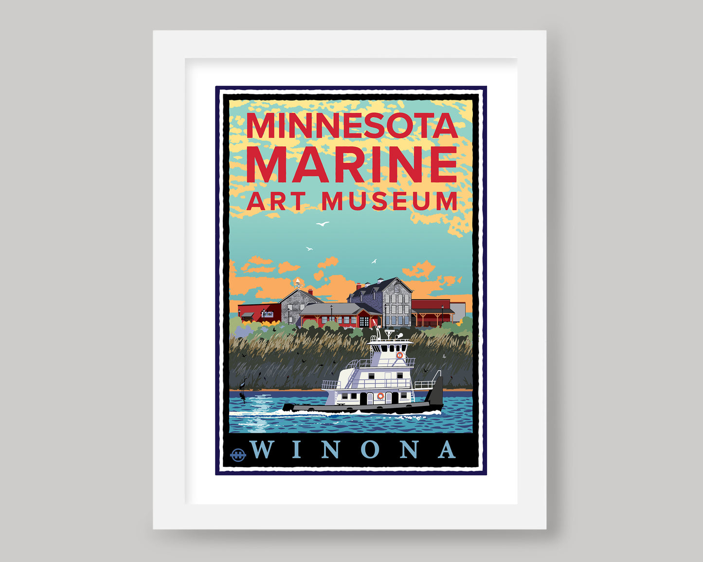 MINNESOTA MARINE ART MUSEUM TUGBOAT || MINNESOTA LANDMARK ART PRINT