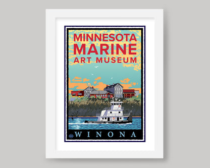 MINNESOTA MARINE ART MUSEUM TUGBOAT || MINNESOTA LANDMARK ART PRINT