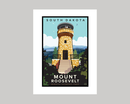 MOUNT ROOSEVELT MEMORIAL/FRIENDSHIP TOWER || SOUTH DAKOTA LANDMARK ART PRINT