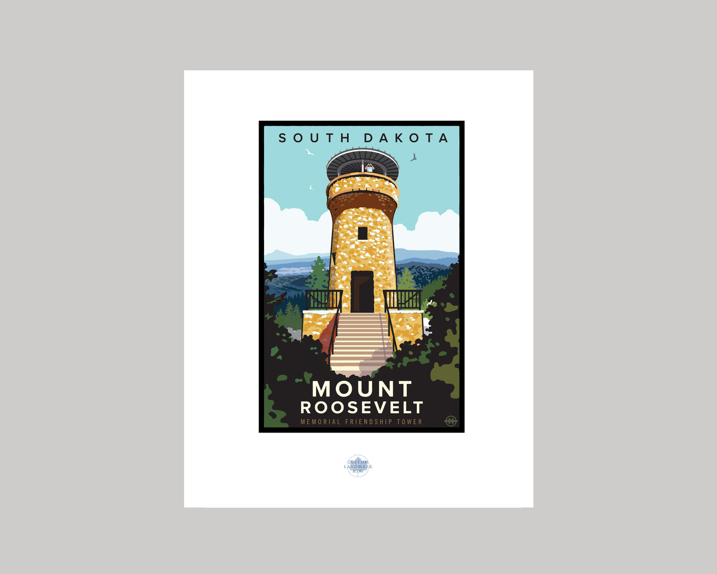 MOUNT ROOSEVELT MEMORIAL/FRIENDSHIP TOWER || SOUTH DAKOTA LANDMARK ART PRINT