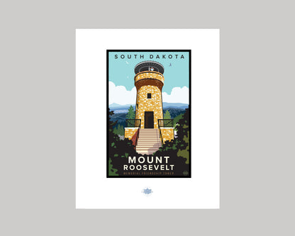 MOUNT ROOSEVELT MEMORIAL/FRIENDSHIP TOWER || SOUTH DAKOTA LANDMARK ART PRINT