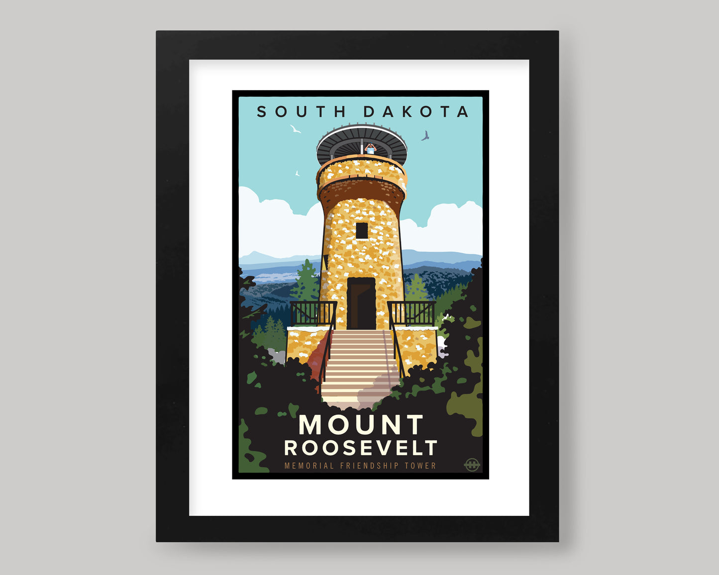 MOUNT ROOSEVELT MEMORIAL/FRIENDSHIP TOWER || SOUTH DAKOTA LANDMARK ART PRINT