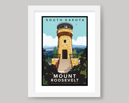 MOUNT ROOSEVELT MEMORIAL/FRIENDSHIP TOWER || SOUTH DAKOTA LANDMARK ART PRINT