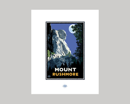 MOUNT RUSHMORE WASHINGTON AT NIGHT || SOUTH DAKOTA LANDMARK ART PRINT