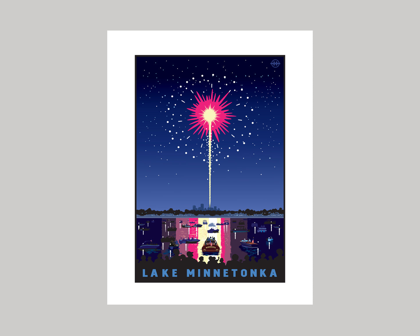 HAPPY 4TH FROM LAKE MINNETONKA  || MINNESOTA LANDMARK ART PRINT