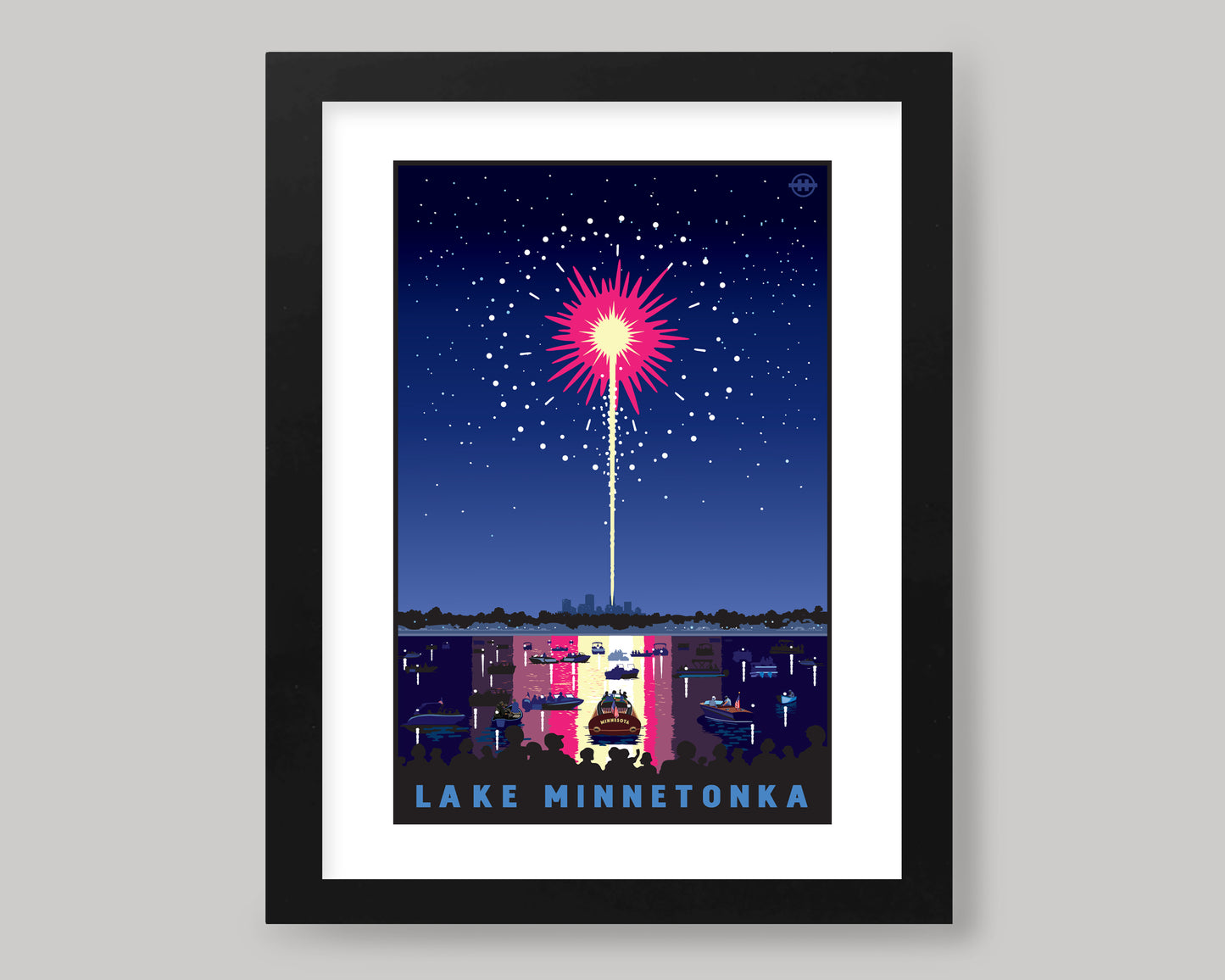 HAPPY 4TH FROM LAKE MINNETONKA  || MINNESOTA LANDMARK ART PRINT