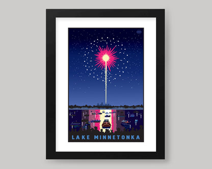 HAPPY 4TH FROM LAKE MINNETONKA  || MINNESOTA LANDMARK ART PRINT
