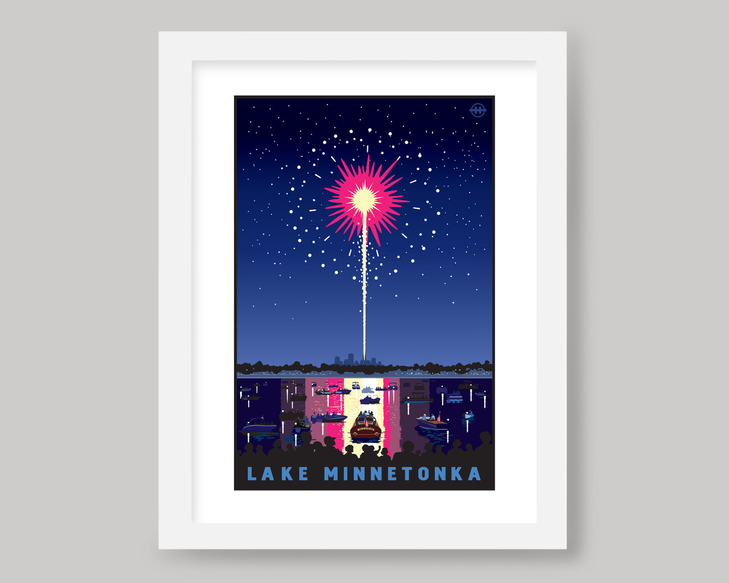 HAPPY 4TH FROM LAKE MINNETONKA  || MINNESOTA LANDMARK ART PRINT