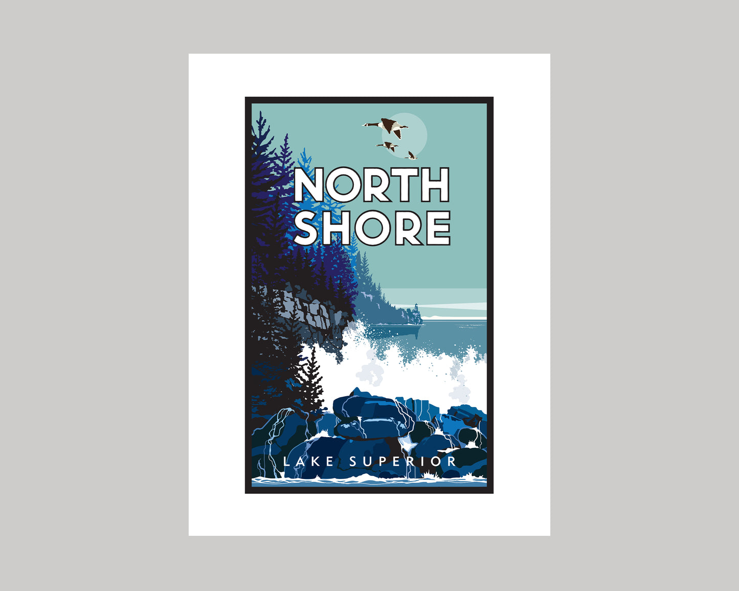 LAKE SUPERIOR NORTH SHORE WS || MINNESOTA LANDMARK ART PRINT