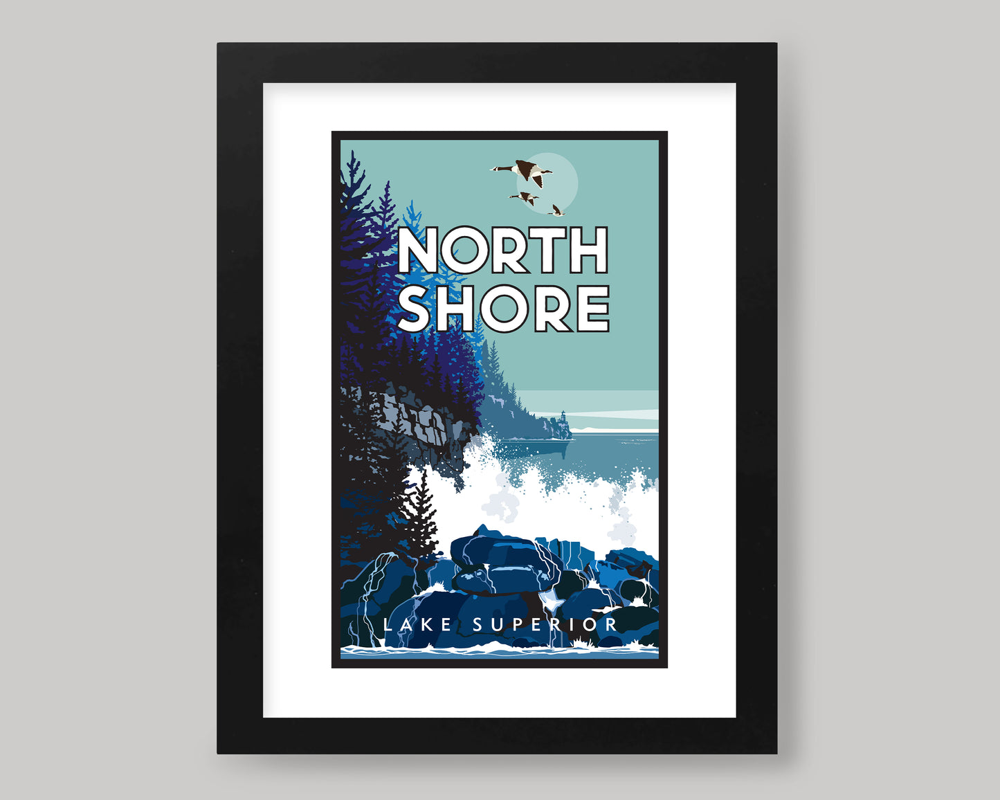 LAKE SUPERIOR NORTH SHORE WS || MINNESOTA LANDMARK ART PRINT