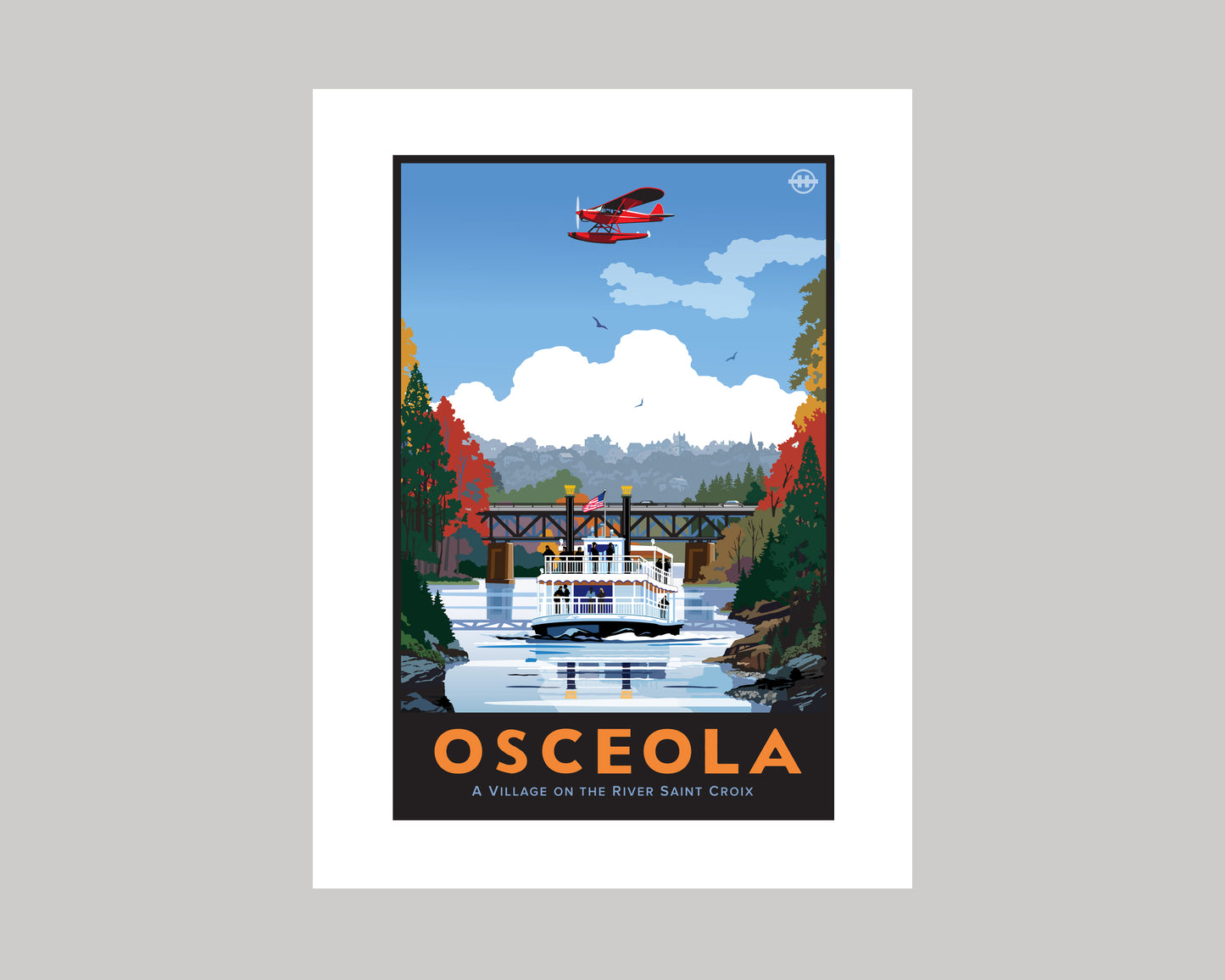 OSCEOLA ON THE ST CROIX RIVER WS || WISCONSIN LANDMARK ART PRINT