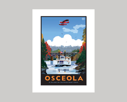 OSCEOLA ON THE ST CROIX RIVER WS || WISCONSIN LANDMARK ART PRINT