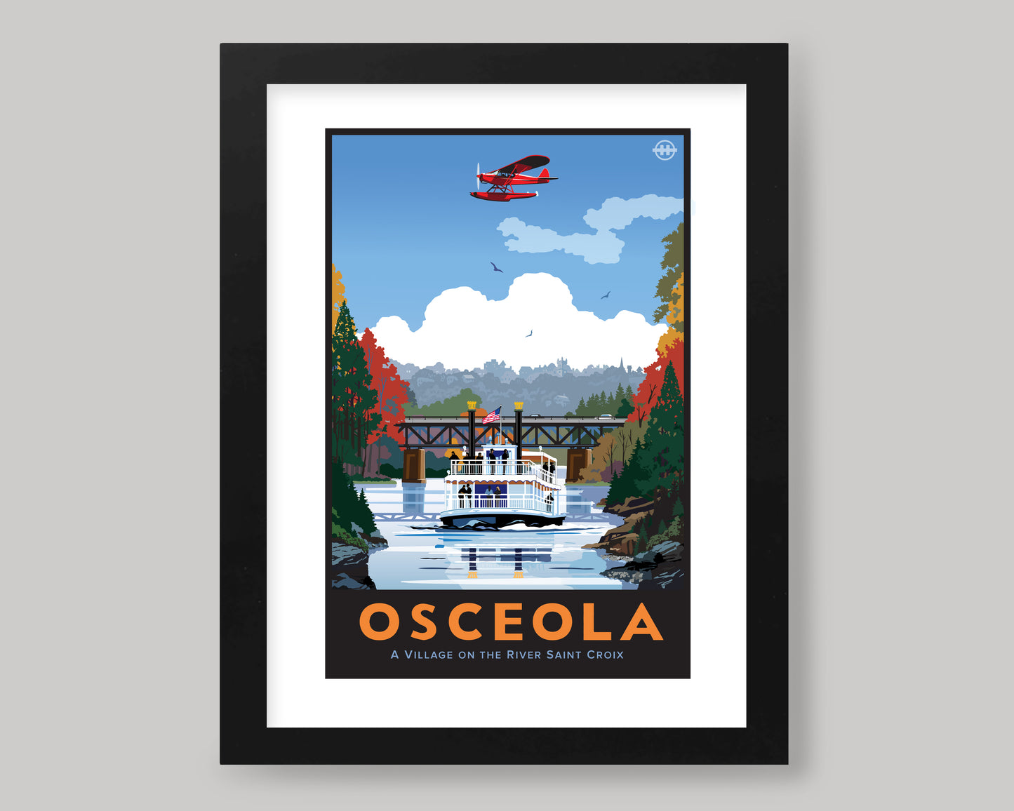 OSCEOLA ON THE ST CROIX RIVER WS || WISCONSIN LANDMARK ART PRINT