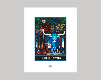 PAUL BUNYAN AND BABE || MINNESOTA LANDMARK ART PRINT