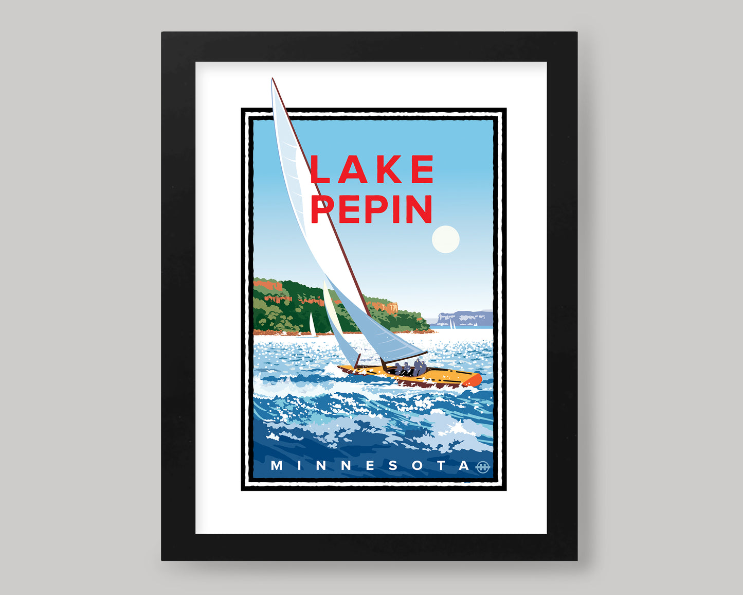 LAKE PEPIN SAILING || MINNESOTA LANDMARK ART PRINT