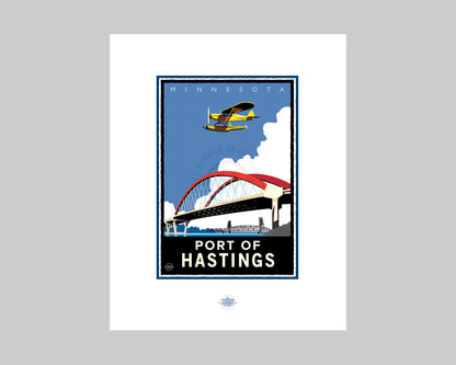 THE PORT OF HASTINGS BRIDGE VIEW || MINNESOTA LANDMARK ART PRINT