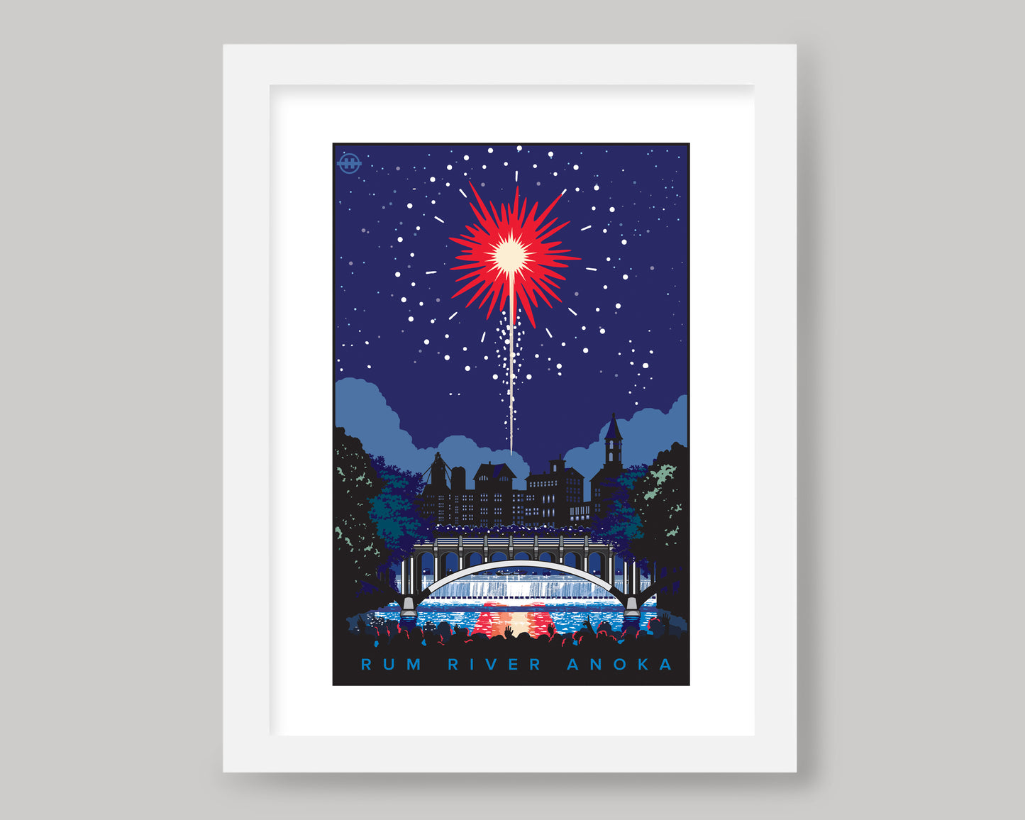 RUM RIVER FIREWORKS WS || MINNESOTA LANDMARK ART PRINT