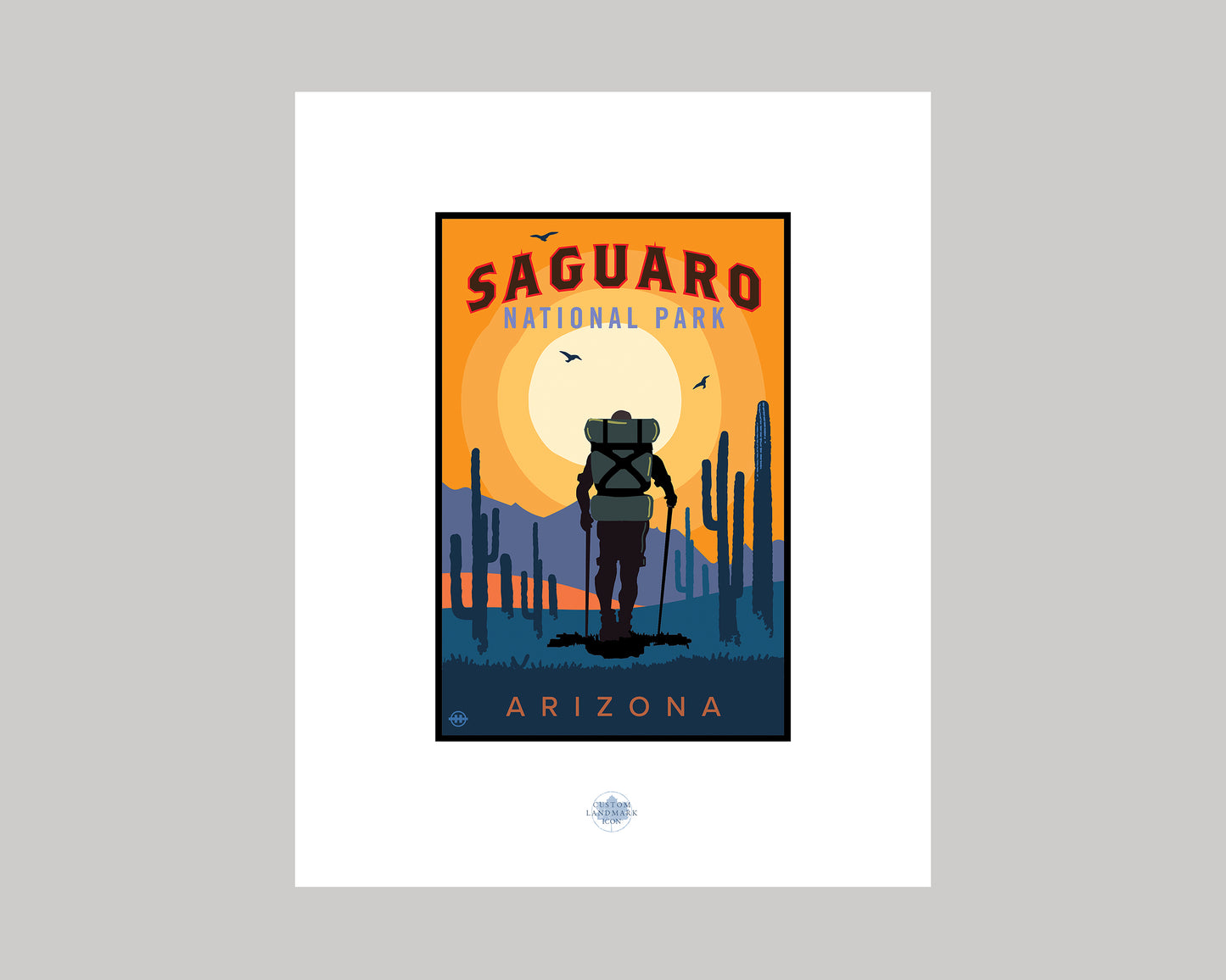 SAGUARO NATIONAL PARK SUNSET HIKE || ARIZONA LANDMARK ART PRINT