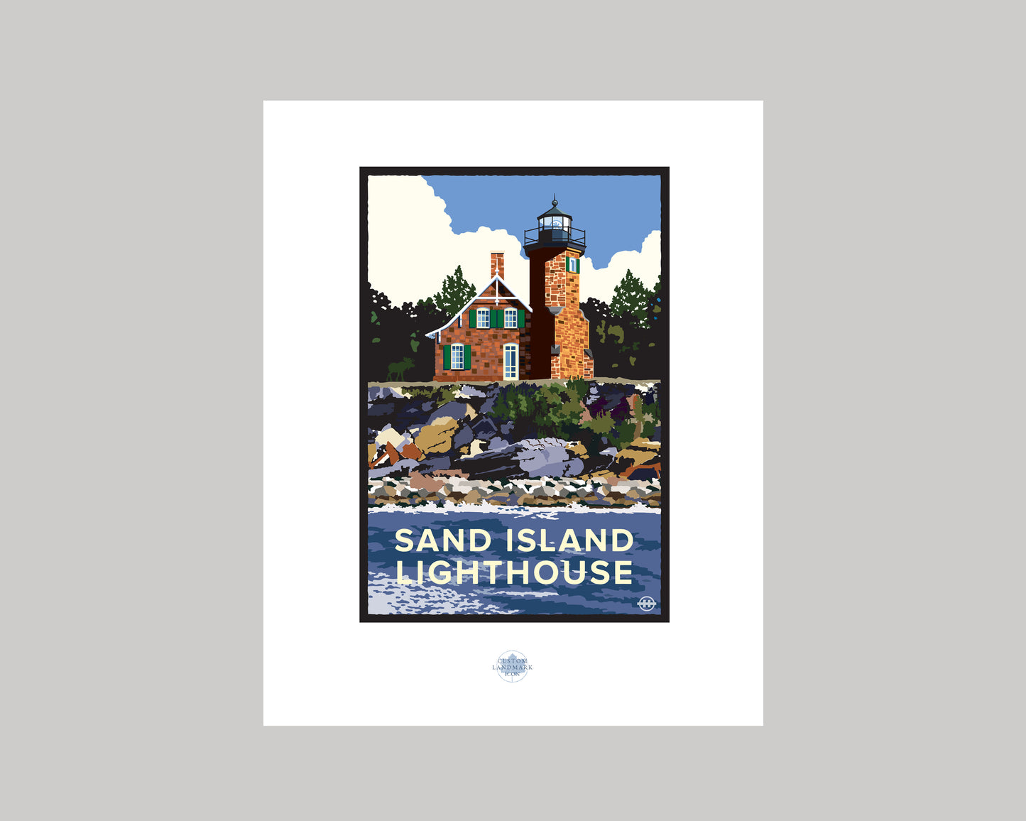 SAND ISLAND LIGHTHOUSE || WISCONSIN LANDMARK ART PRINT