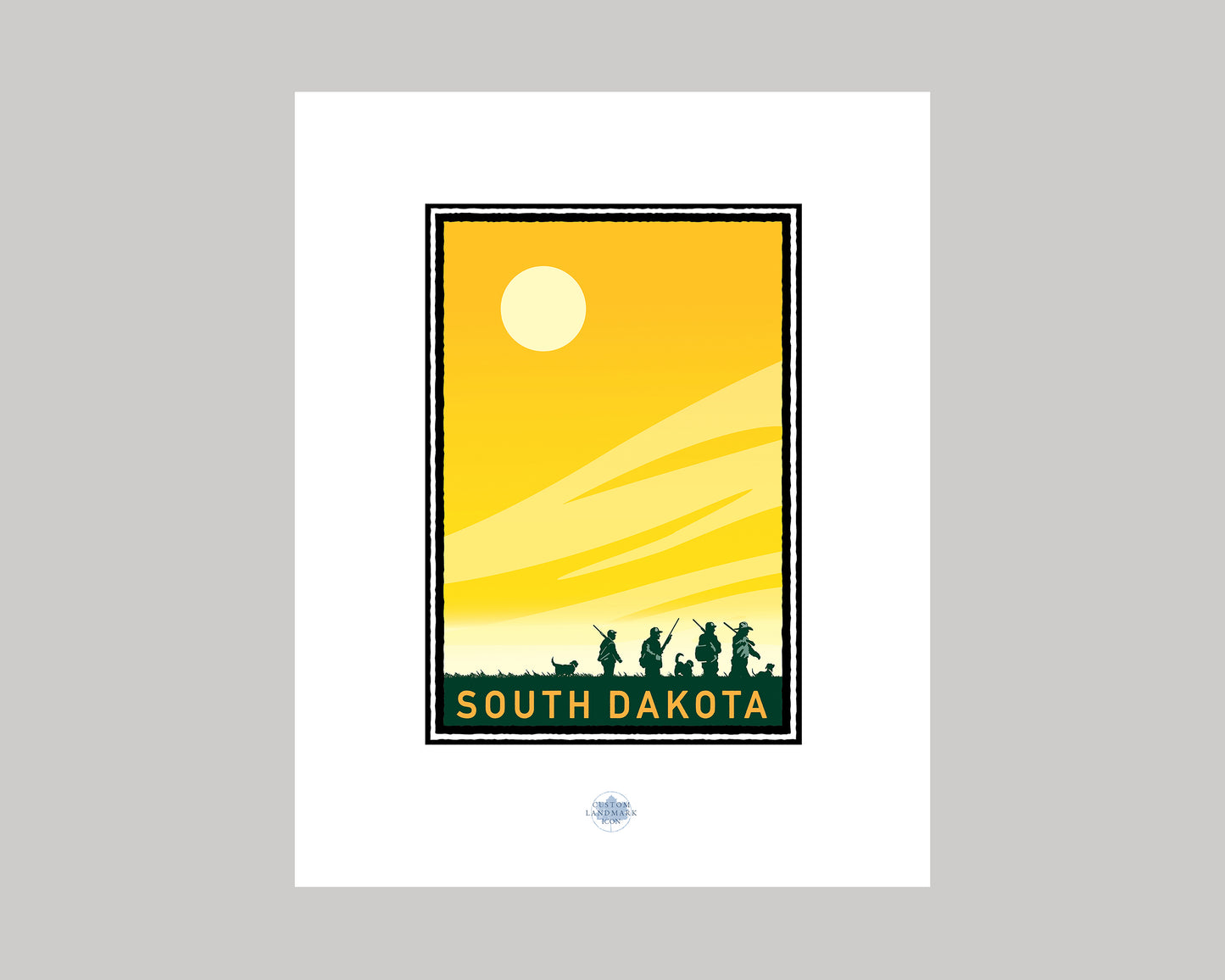 PHEASANT HUNTING WITH FRIENDS || SOUTH DAKOTA LANDMARK ART PRINT