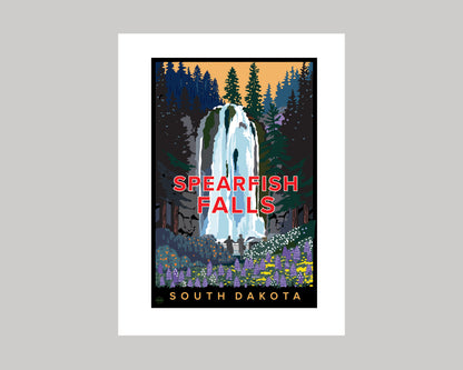 SPEARFISH FALLS || SOUTH DAKOTA LANDMARK ART PRINT
