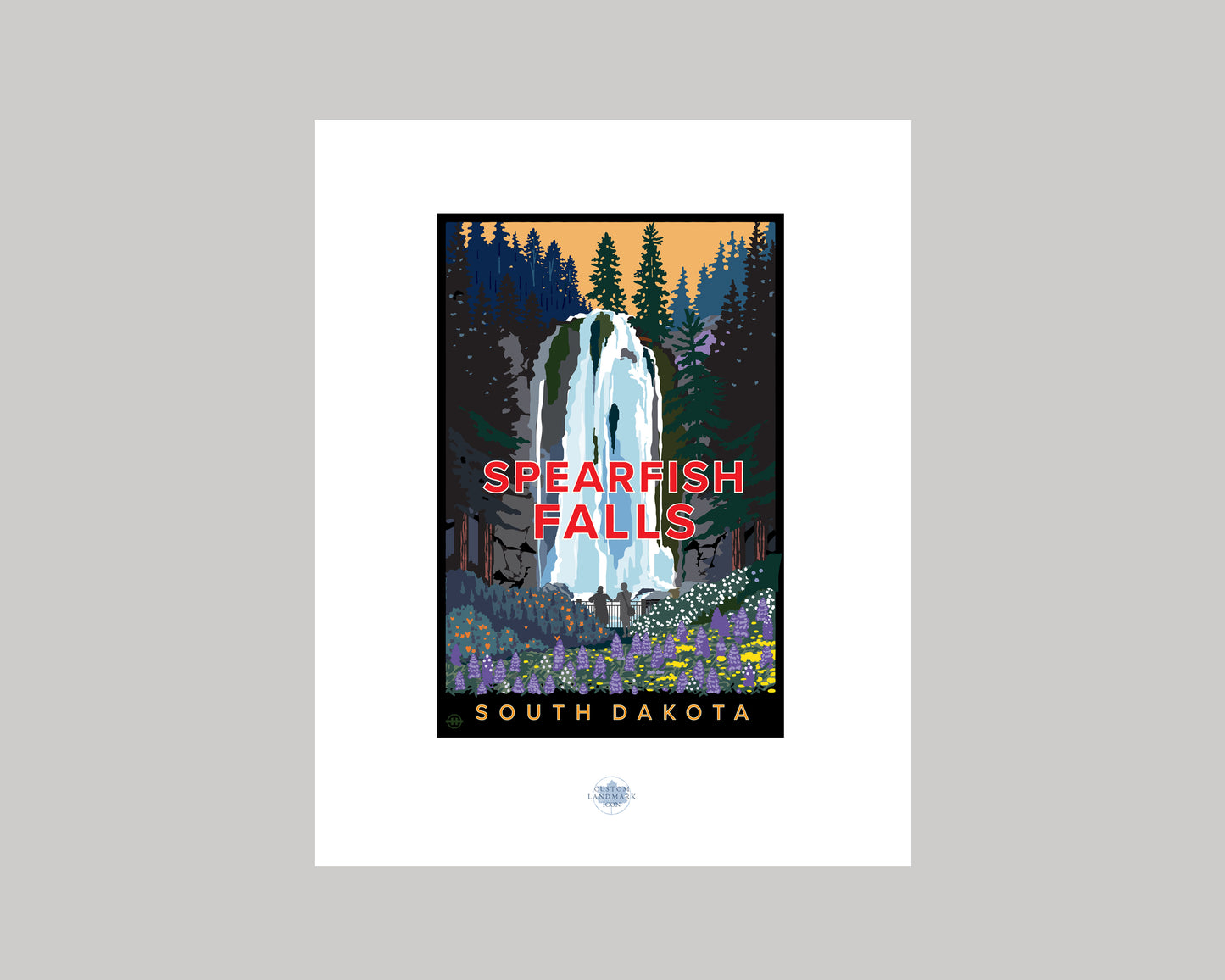 SPEARFISH FALLS || SOUTH DAKOTA LANDMARK ART PRINT