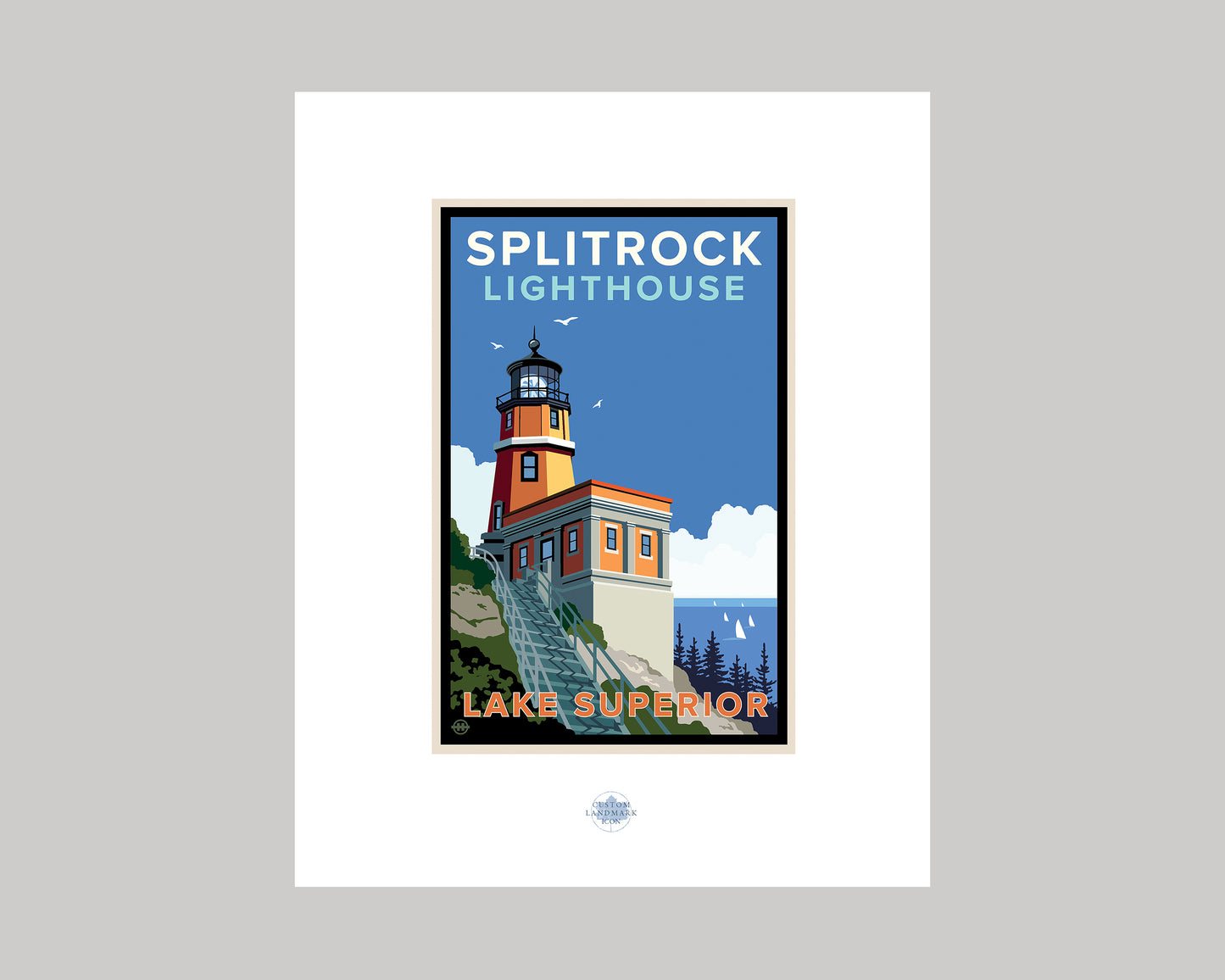 SPLIT ROCK LIGHTHOUSE STAIRWAY || MINNESOTA LANDMARK ART PRINT