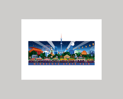 A NIGHT AT THE STATE FAIR LANDSCAPE || MINNESOTA LANDMARK ART PRINT