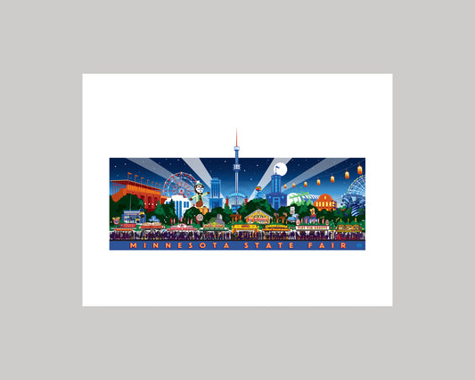 A NIGHT AT THE STATE FAIR LANDSCAPE || MINNESOTA LANDMARK ART PRINT