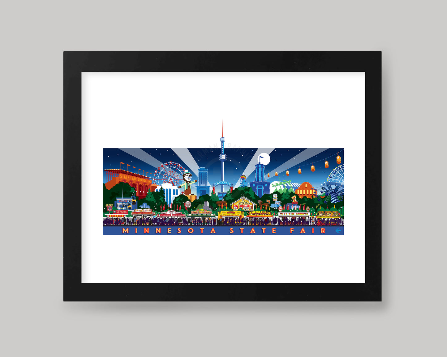 A NIGHT AT THE STATE FAIR LANDSCAPE || MINNESOTA LANDMARK ART PRINT