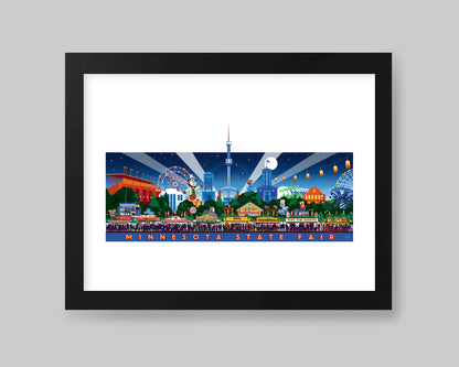 A NIGHT AT THE STATE FAIR LANDSCAPE || MINNESOTA LANDMARK ART PRINT