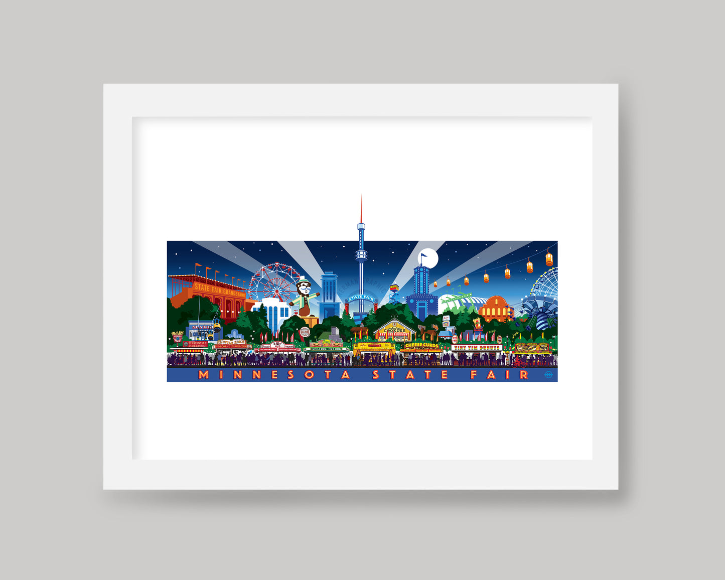 A NIGHT AT THE STATE FAIR LANDSCAPE || MINNESOTA LANDMARK ART PRINT