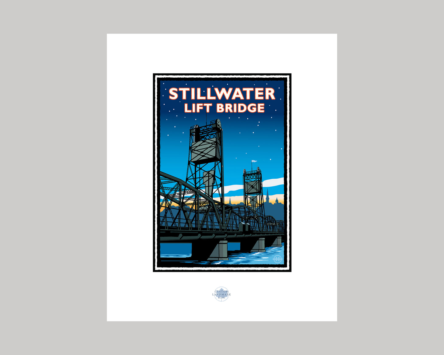 STILLWATER LIFT BRIDGE TWILIGHT || MINNESOTA LANDMARK ART PRINT