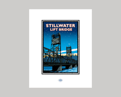 STILLWATER LIFT BRIDGE TWILIGHT || MINNESOTA LANDMARK ART PRINT