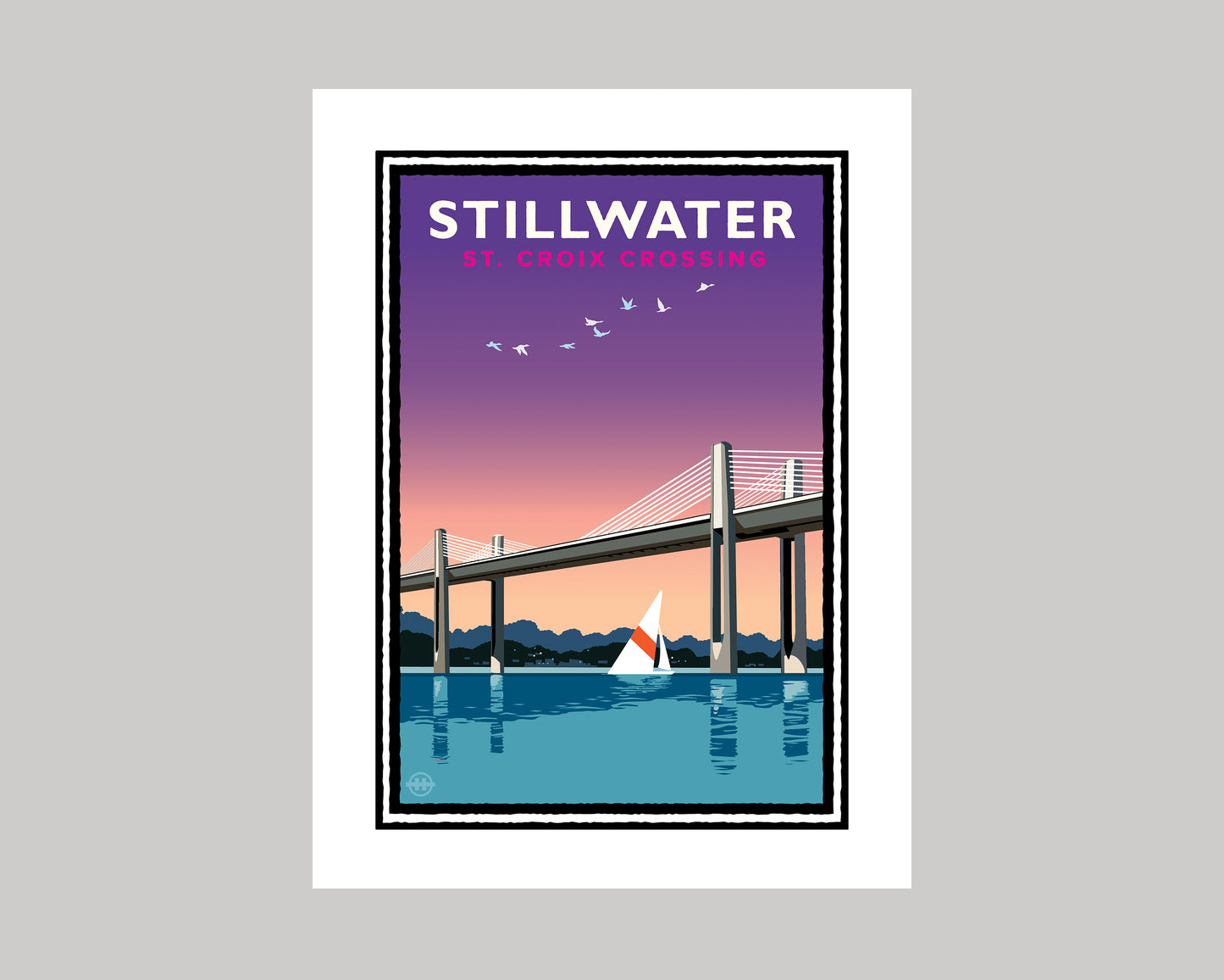 STILLWATER SAILING ON THE ST. CROIX || MINNESOTA LANDMARK ART PRINT