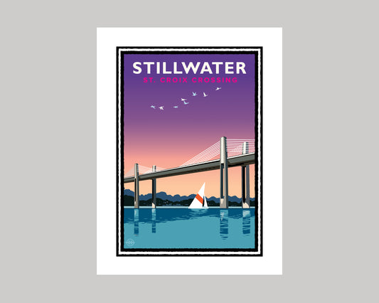 STILLWATER SAILING ON THE ST. CROIX || MINNESOTA LANDMARK ART PRINT